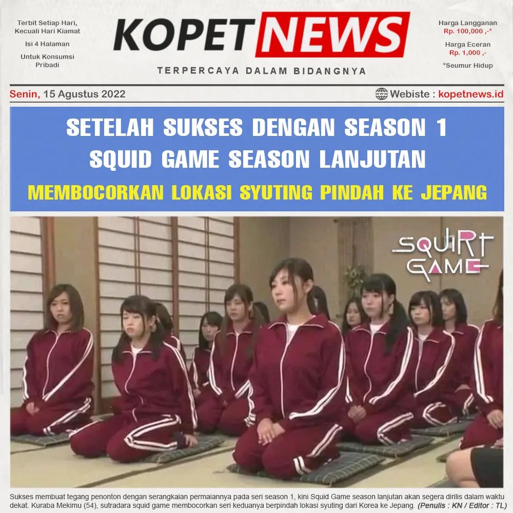 Setelah Sukses Dengan Season 1, Squid Game Season Lanjutan