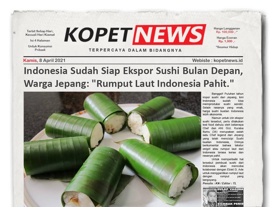 Indonesia Sudah Siap Ekspor Sushi Bulan Depan
