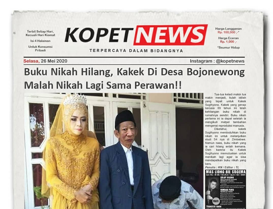 Buku Nikah Hilang, Kakek Di Desa Bojonewong Malah Nikah Lagi