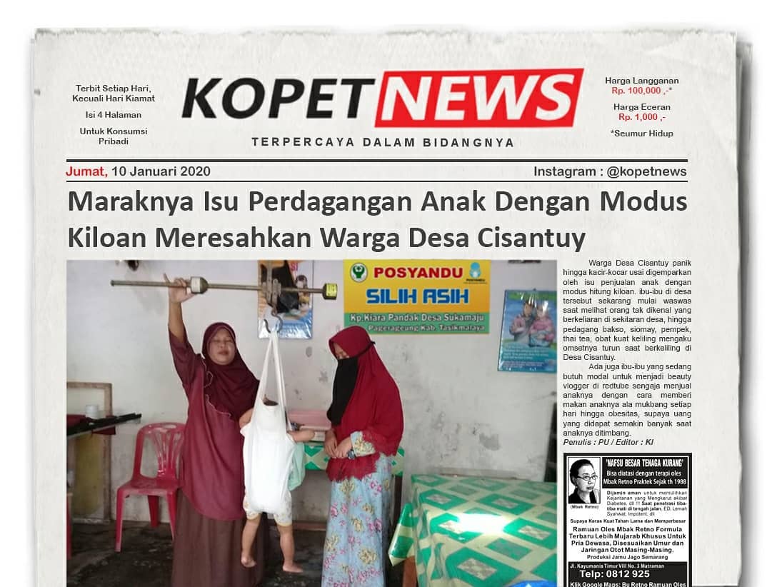 Maraknya Isu Perdagangan Anak Dengan Modus Kiloan Meresahkan Warga Desa Cisantuy