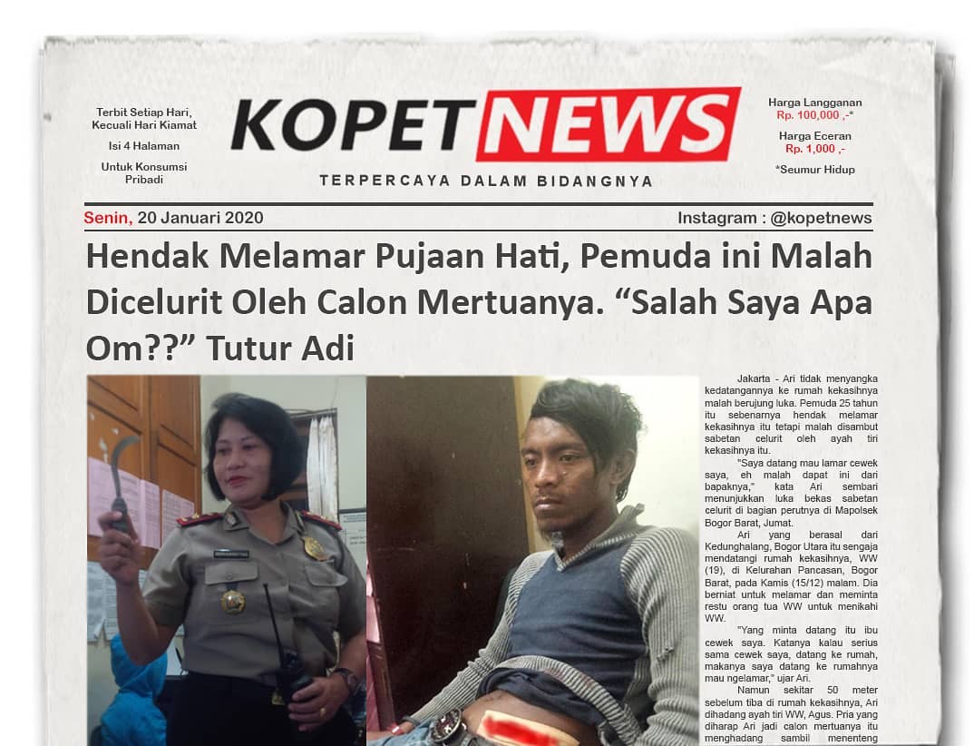 Hendak Melamar Pujaan Hati, Pemuda ini Malah Dicelurit Oleh Calon Mertuanya. "Salah Saya Apa Om??" Tutur Adi