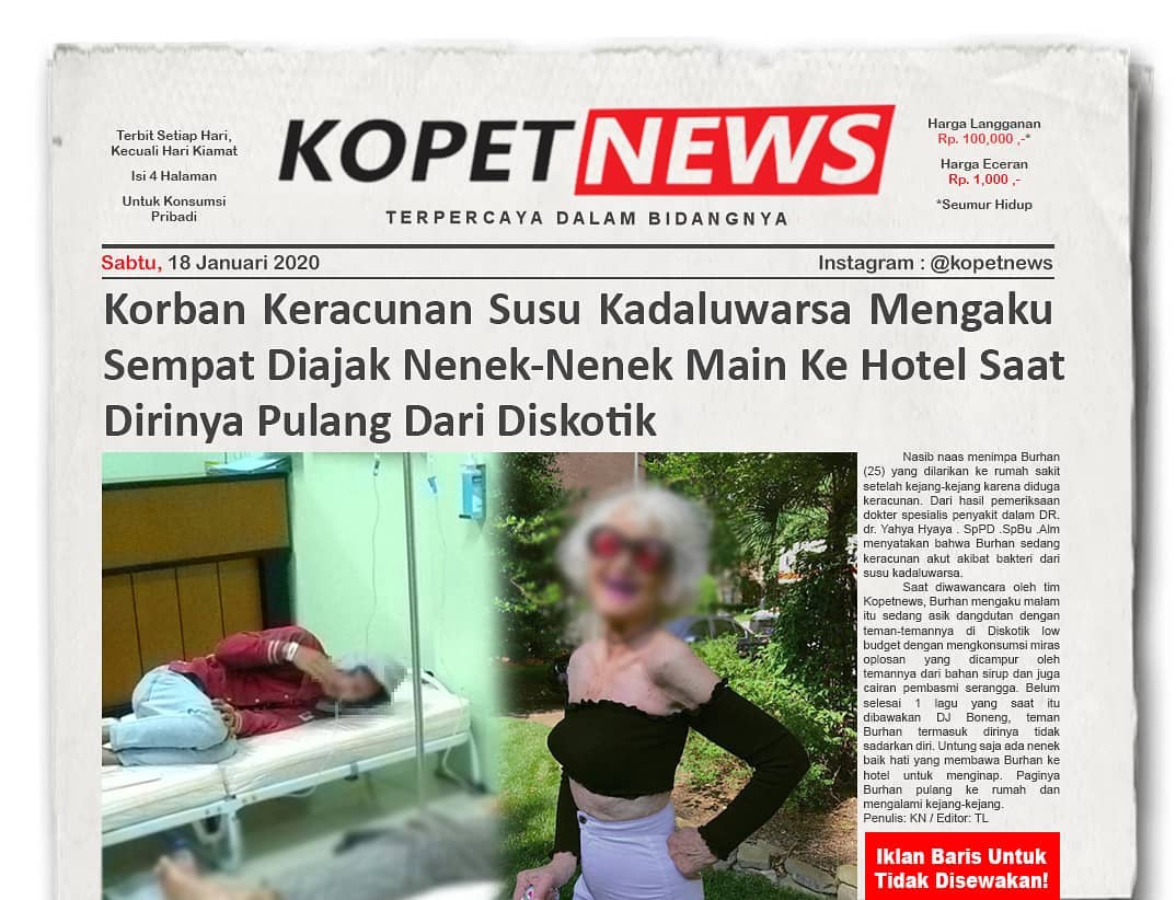 Korban Keracunan Susu Kadaluwarsa Mengaku Sempet Diajak Nenek-Nenek Main Ke Hotel Saat Dirinya Pulang Dari Diskotik