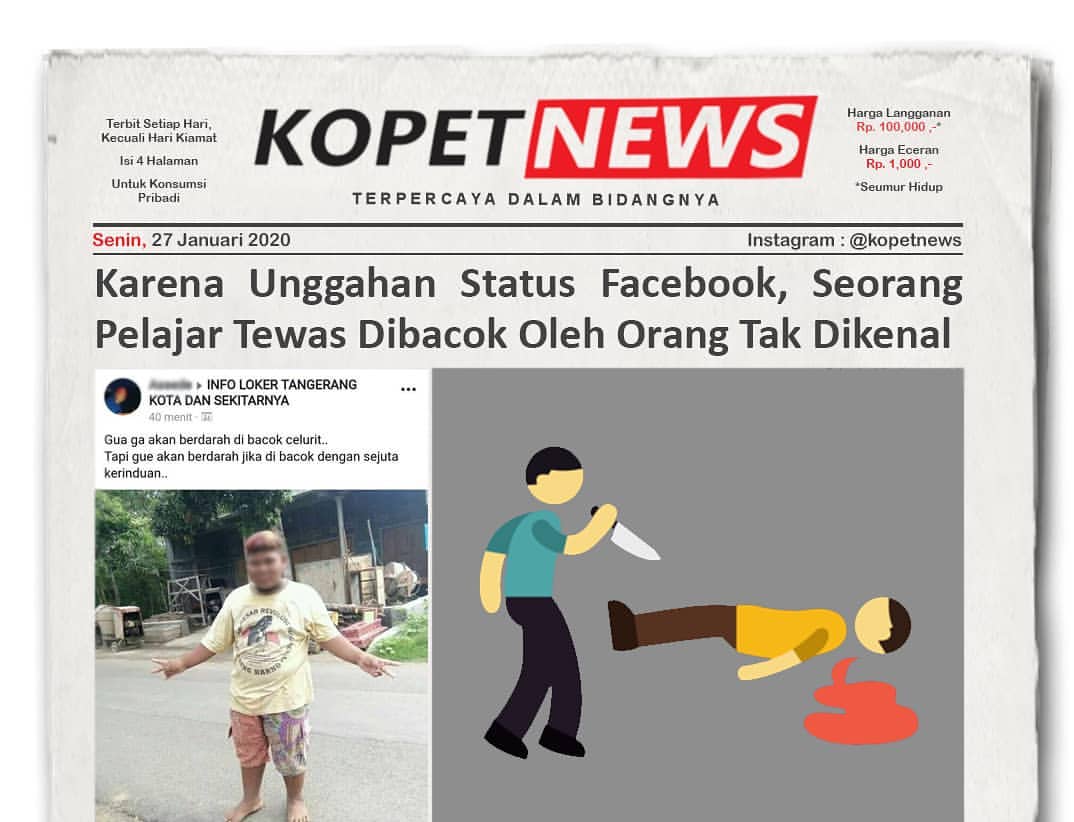 Karena Unggahan Status Facebook, Seorang Pelajar Tewas Dibacok Oleh Orang Tak Dikenal