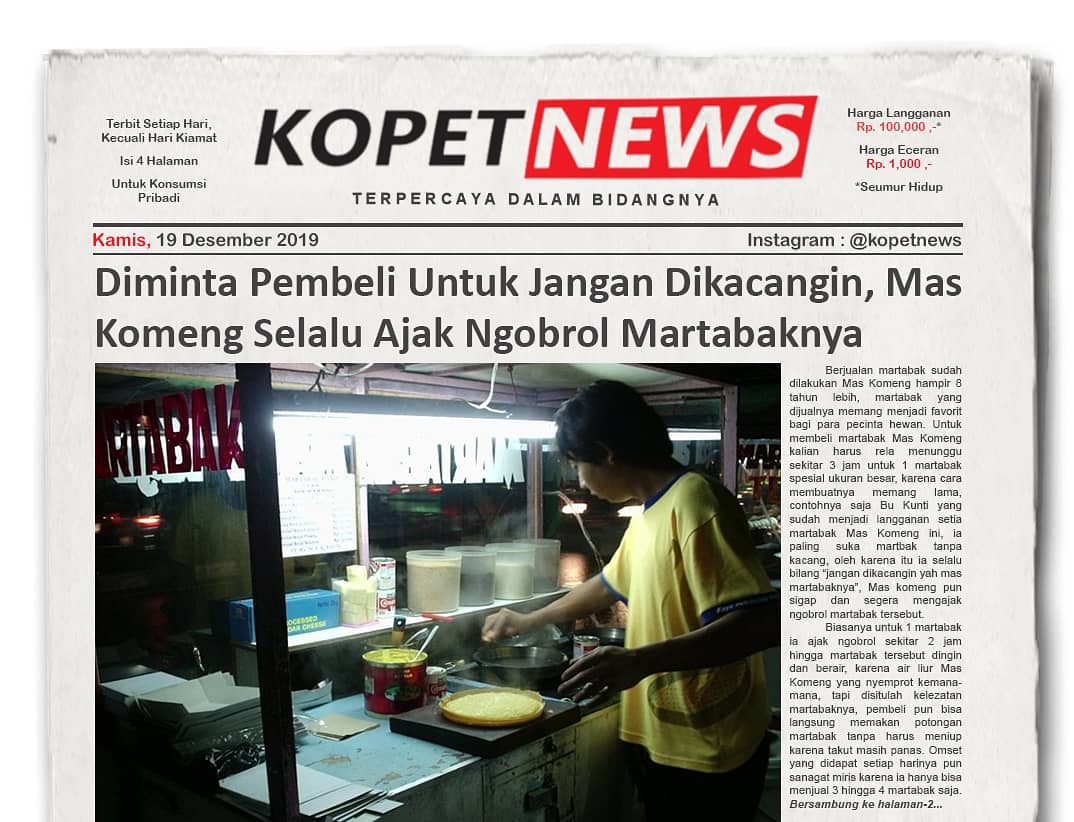 Diminta Pembeli Untuk jangan Dikacangin, Mas Komeng Selau Ajak Ngobrol Martabraknya