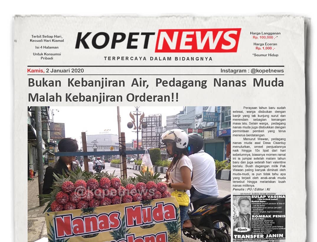 Bukan Kebanjiran Air, Pedagang Nanas Muda Malah Kebanjiran Orderan!!