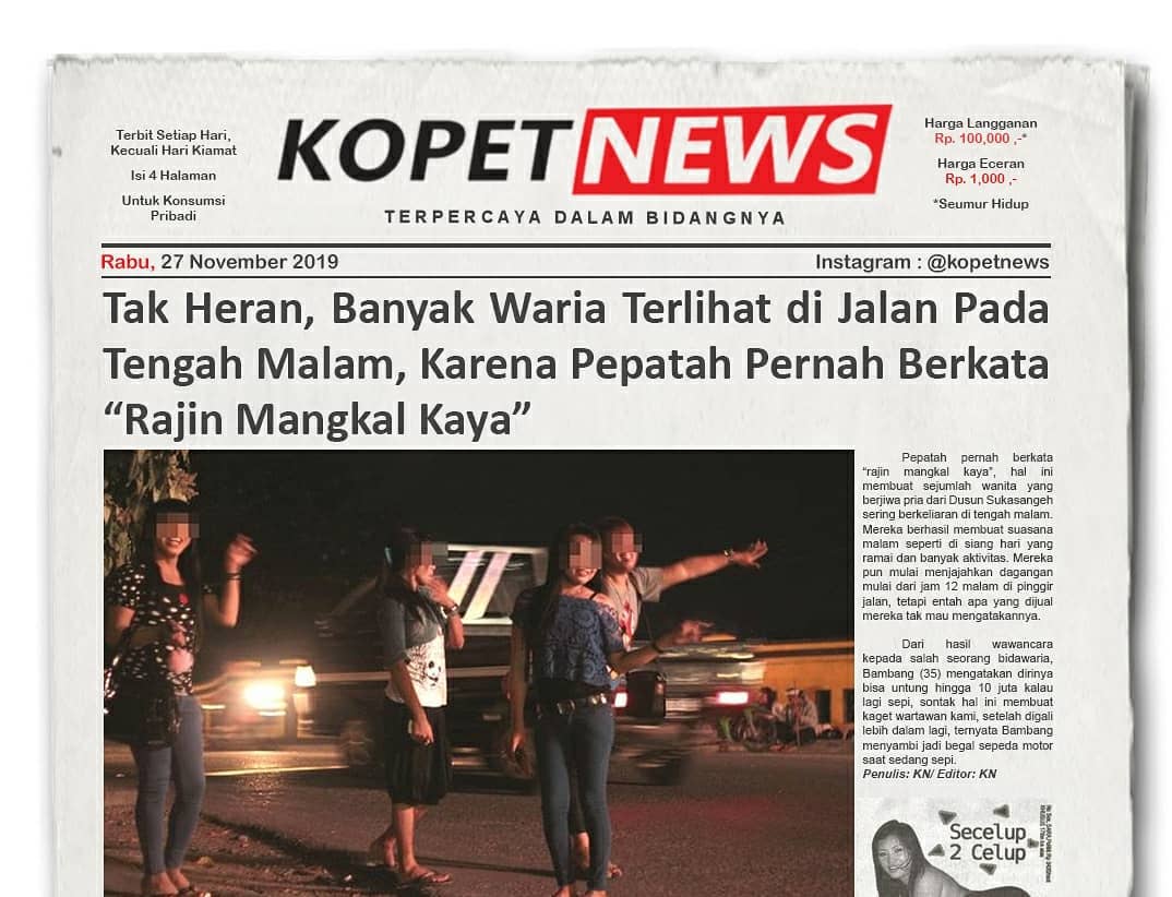 Tak Heran, Banyak Waria Terlihat di Jalan Pada Tengah Malam, Karena Pepatah Pernah Berkata “Rajin Mangkal Kaya”