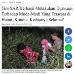 Tim SAR Berhasil Melakukan Evaluasi Terhadap Muda Mudi Yang Tersesat di Hutan, Kondisi Keduanya Selamat!