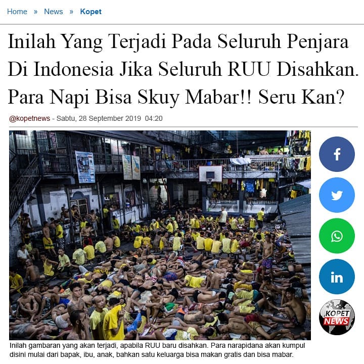 Inilah Yang Terjadi Pada Seluruh Penjara Di Indonesia Jika Seluruh RUU Disahkan. Para Napi Bisa Skuy Mabar!! Seru Kan?