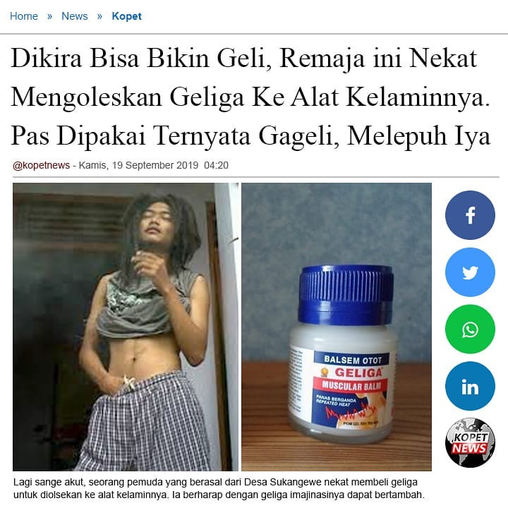 Dikira Bisa Bikin Geli, Remaja ini Nekat Mengoleskan Geliga Ke Alat Kalaminnya. Pas Dipakai Ternyata Gageli, Melepuh Iya