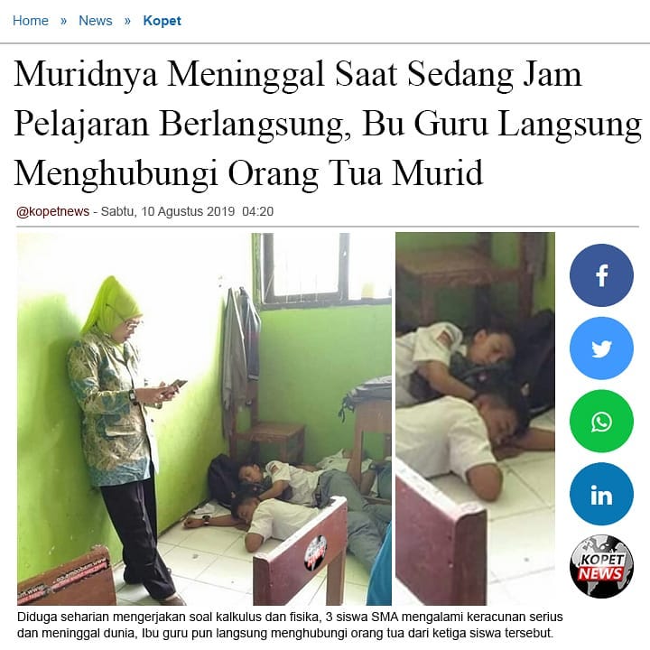 Muridnya Meninggal Saat Sedang Jam Pelajaran Berlangsung, Bu Guru Langsung Menghubungi Orang Tua Murid