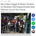 Baru Sehari Tinggal di Jakarta, Perantau ini Membuat Ulah Dengan Berjalan Kaki Melawan Arus di Atas Trotoar