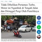 Tidak Dibelikan Pertamax Turbo, Motor ini Ngambek di Tengah Jalan dan Ditinggal Pergi Oleh Pemiliknya
