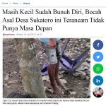 Masih Kecil Sudah Bunuh Diri, Bocah Asal Desa Sukatoro ini Terancam Tidak Punya Masa Depan